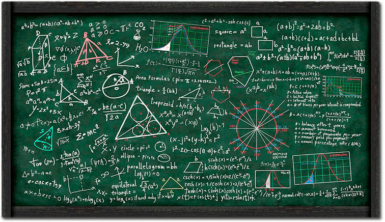 Equations on a blackboard
